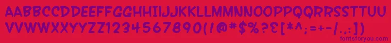 SF Wonder Comic Bold-Schriftart – Violette Schriften auf rotem Hintergrund