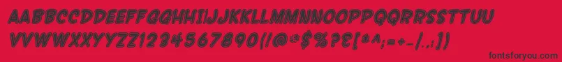 フォントSF Wonder Comic Inline Italic – 赤い背景に黒い文字