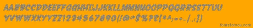 SF Wonder Comic Inline Italic Font – Gray Fonts on Orange Background