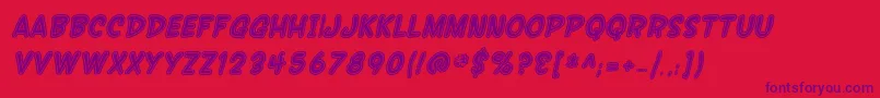フォントSF Wonder Comic Inline Italic – 赤い背景に紫のフォント
