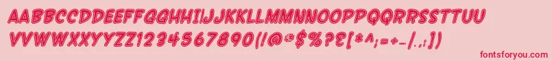 SF Wonder Comic Inline Italic Font – Red Fonts on Pink Background