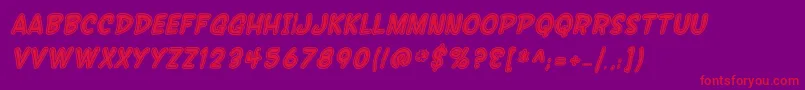 SF Wonder Comic Inline Italic Font – Red Fonts on Purple Background