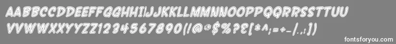 SF Wonder Comic Inline Italic Font – White Fonts on Gray Background