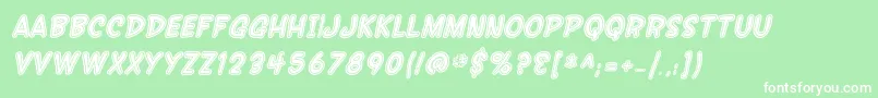 SF Wonder Comic Inline Italic Font – White Fonts on Green Background