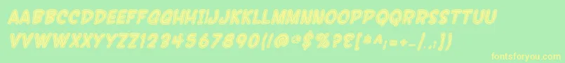 SF Wonder Comic Inline Italic Font – Yellow Fonts on Green Background