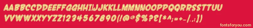 SF Wonder Comic Inline Italic Font – Yellow Fonts on Red Background