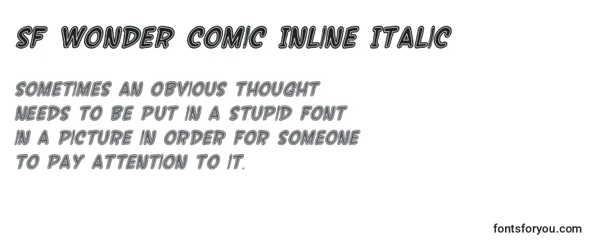 Revisão da fonte SF Wonder Comic Inline Italic