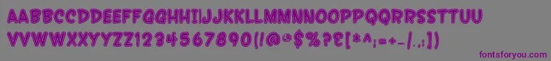 Шрифт SF Wonder Comic Inline – фиолетовые шрифты на сером фоне