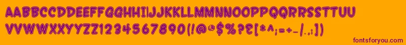 Шрифт SF Wonder Comic Inline – фиолетовые шрифты на оранжевом фоне