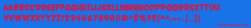 SF Wonder Comic Inline Font – Red Fonts on Blue Background