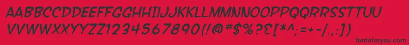 SF Wonder Comic Italic Font – Black Fonts on Red Background