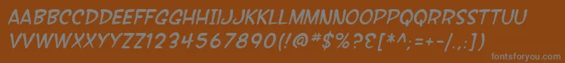 Шрифт SF Wonder Comic Italic – серые шрифты на коричневом фоне