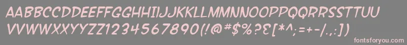 SF Wonder Comic Italic Font – Pink Fonts on Gray Background