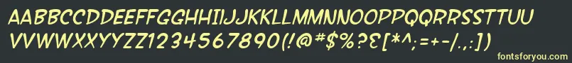 SF Wonder Comic Italic Font – Yellow Fonts on Black Background