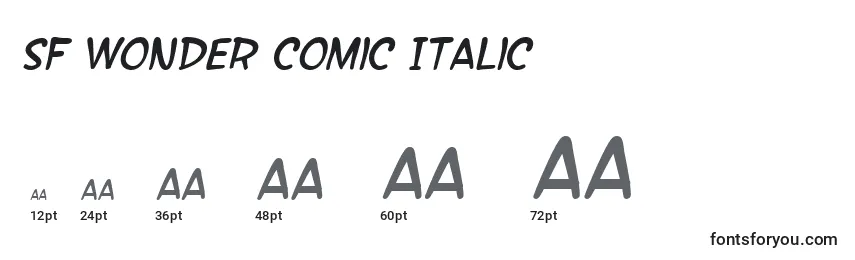 Размеры шрифта SF Wonder Comic Italic