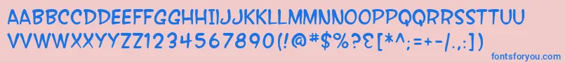SF Wonder Comic Font – Blue Fonts on Pink Background