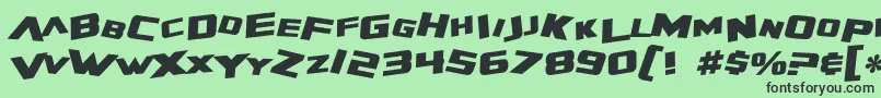 Шрифт SF Zero Gravity Bold Italic – чёрные шрифты на зелёном фоне