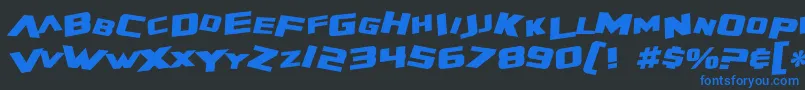 フォントSF Zero Gravity Bold Italic – 黒い背景に青い文字