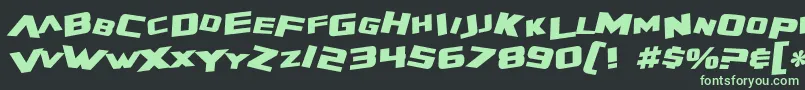 フォントSF Zero Gravity Bold Italic – 黒い背景に緑の文字