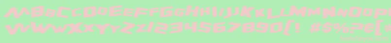 フォントSF Zero Gravity Bold Italic – 緑の背景にピンクのフォント