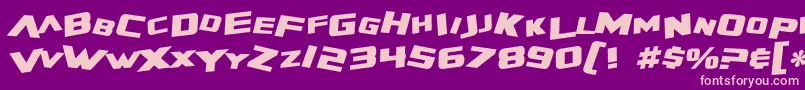 Шрифт SF Zero Gravity Bold Italic – розовые шрифты на фиолетовом фоне