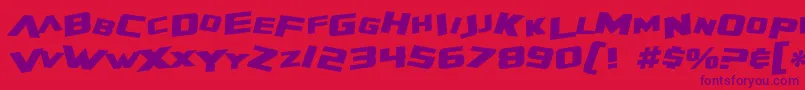 Шрифт SF Zero Gravity Bold Italic – фиолетовые шрифты на красном фоне