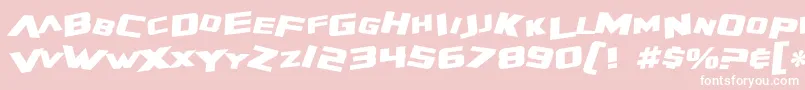 SF Zero Gravity Bold Italic Font – White Fonts on Pink Background
