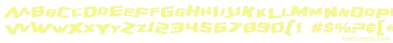 Czcionka SF Zero Gravity Bold Italic – żółte czcionki