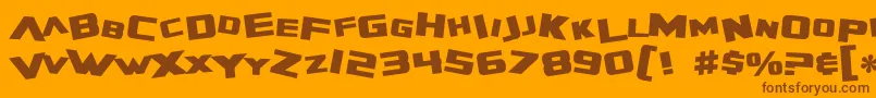 SF Zero Gravity Bold Font – Brown Fonts on Orange Background