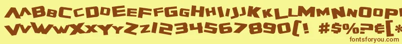 SF Zero Gravity Bold Font – Brown Fonts on Yellow Background