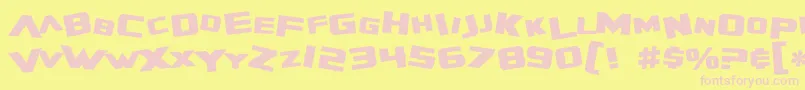 SF Zero Gravity Bold Font – Pink Fonts on Yellow Background