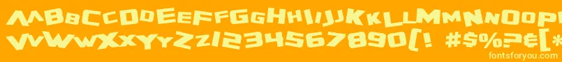 SF Zero Gravity Bold Font – Yellow Fonts on Orange Background