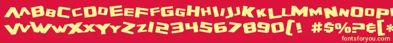 SF Zero Gravity Bold Font – Yellow Fonts on Red Background