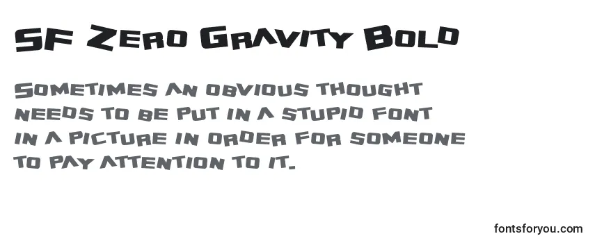 Schriftart SF Zero Gravity Bold