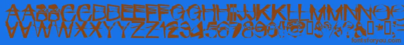 MischstabPopanz Font – Brown Fonts on Blue Background