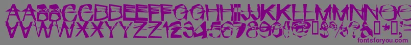 フォントMischstabPopanz – 紫色のフォント、灰色の背景