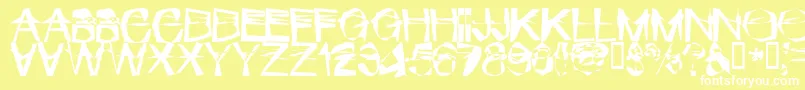 MischstabPopanz Font – White Fonts on Yellow Background