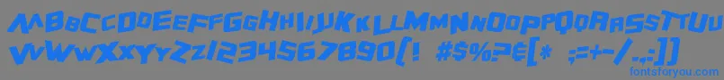 SF Zero Gravity Condensed Bold Italic-Schriftart – Blaue Schriften auf grauem Hintergrund