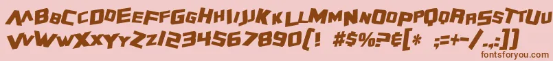 Шрифт SF Zero Gravity Condensed Bold Italic – коричневые шрифты на розовом фоне