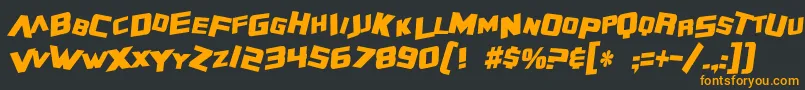 SF Zero Gravity Condensed Bold Italic Font – Orange Fonts on Black Background