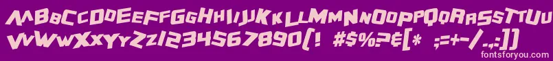 SF Zero Gravity Condensed Bold Italic Font – Pink Fonts on Purple Background