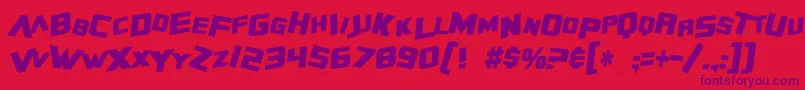 SF Zero Gravity Condensed Bold Italic Font – Purple Fonts on Red Background