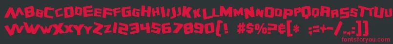 SF Zero Gravity Condensed Bold Font – Red Fonts on Black Background