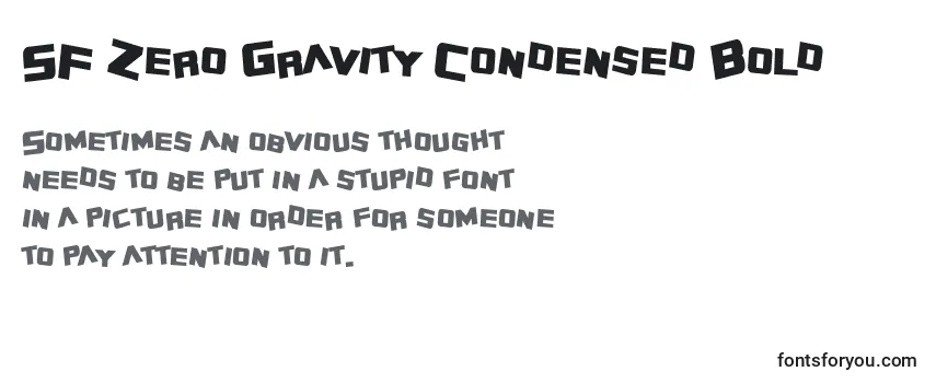 SF Zero Gravity Condensed Bold Font