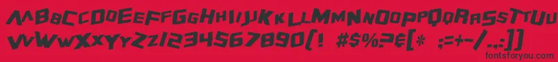 Police SF Zero Gravity Condensed Italic – polices noires sur fond rouge