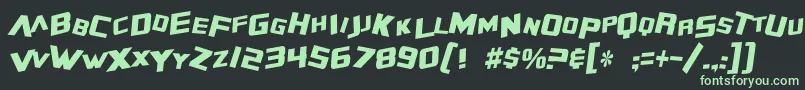 SF Zero Gravity Condensed Italic Font – Green Fonts on Black Background