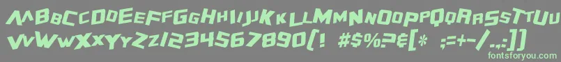 SF Zero Gravity Condensed Italic Font – Green Fonts on Gray Background