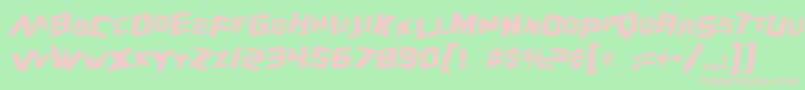 SF Zero Gravity Condensed Italic-fontti – vaaleanpunaiset fontit vihreällä taustalla