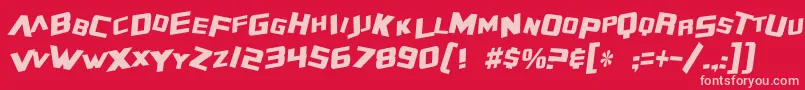 Więcej informacji o czcionce SF Zero Gravity Condensed Italic Czcionka SF Zero Gravity Condensed Italic – różowe czcionki na czerwonym tle