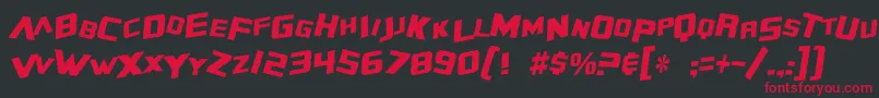 SF Zero Gravity Condensed Italic-fontti – punaiset fontit mustalla taustalla